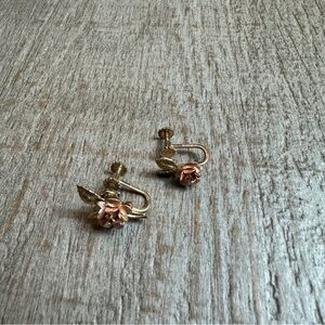 Vintage Krementz Gold and Rose Gold Tone clip on screw back earrings